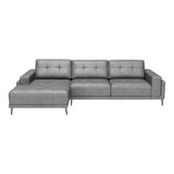 Bliss Leather LAF Chaise Sectional, Gray-Furniture - Sofas-High Fashion Home