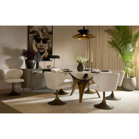 Bijon Round Dining Table, Antique Bronze