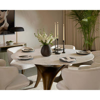 Bijon Round Dining Table, Antique Bronze