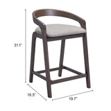 Troy Counter Stool, Dove Gray, Set of 2-Furniture-High Fashion Home