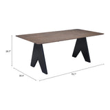 Lisse Rectangular Dining Table, Espresso-Furniture - Dining-High Fashion Home