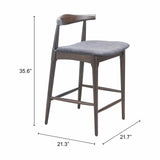 Tuzka Counter Stool, Gray, Set of 2-Furniture-High Fashion Home