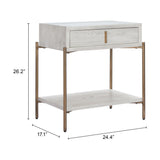 Yoru Side Table, Oak White-Furniture - Accent Tables-High Fashion Home