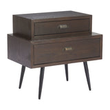 Mechy Side Table, Brown-Furniture - Accent Tables-High Fashion Home