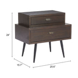 Mechy Side Table, Brown-Furniture - Accent Tables-High Fashion Home