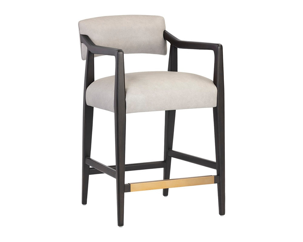 Keagan Leather Bar & Counter Stool, Saloon Light Grey-Furniture - Dining-High Fashion Home