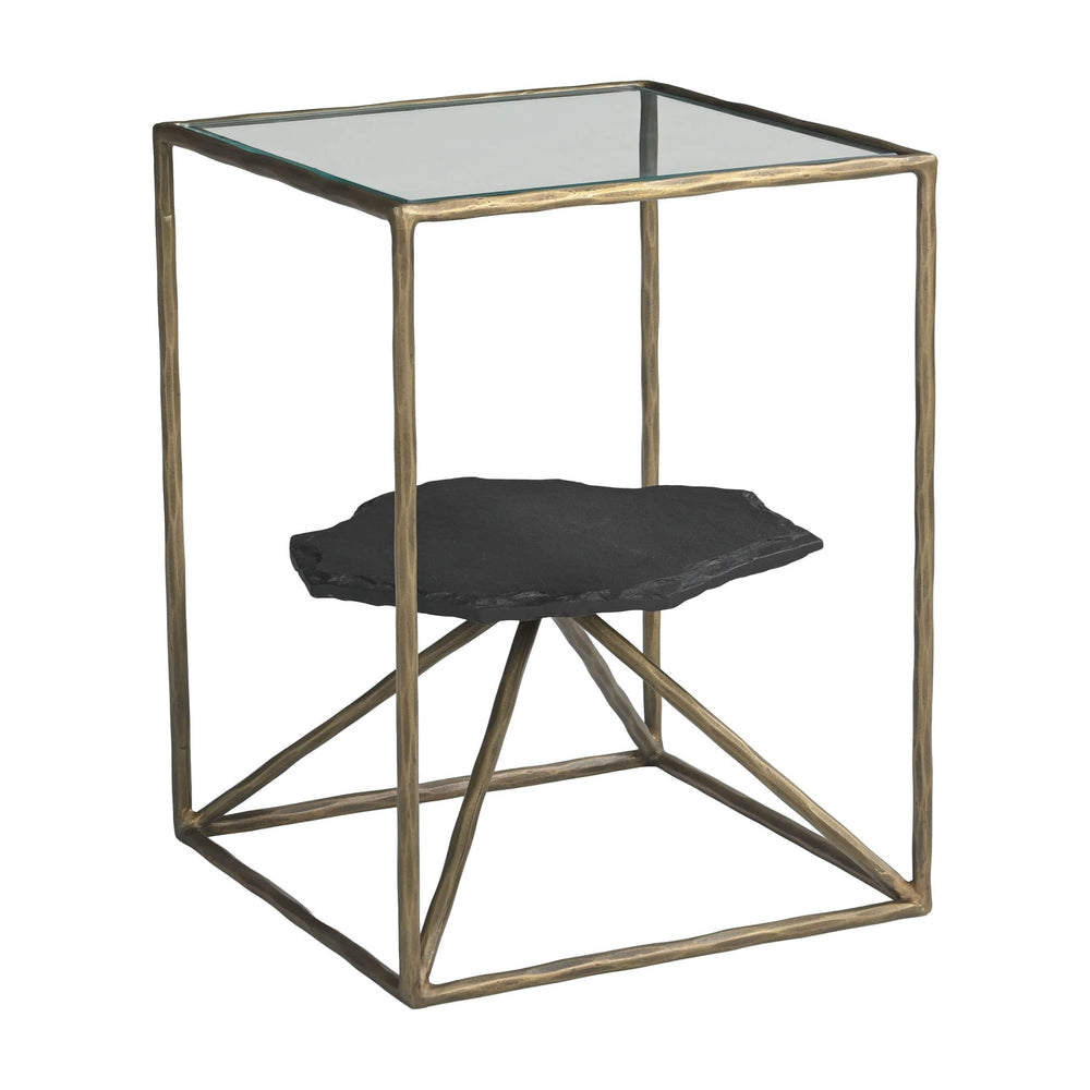 Ranol Side Table, Brass-Furniture - Accent Tables-High Fashion Home