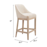 Calmo Counter Stool, Beige-Furniture-High Fashion Home