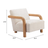 Subliem Chair, Cotton White-Furniture - Chair-High Fashion Home