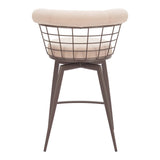 Saku Swivel Counter Stool, Beige-Furniture-High Fashion Home