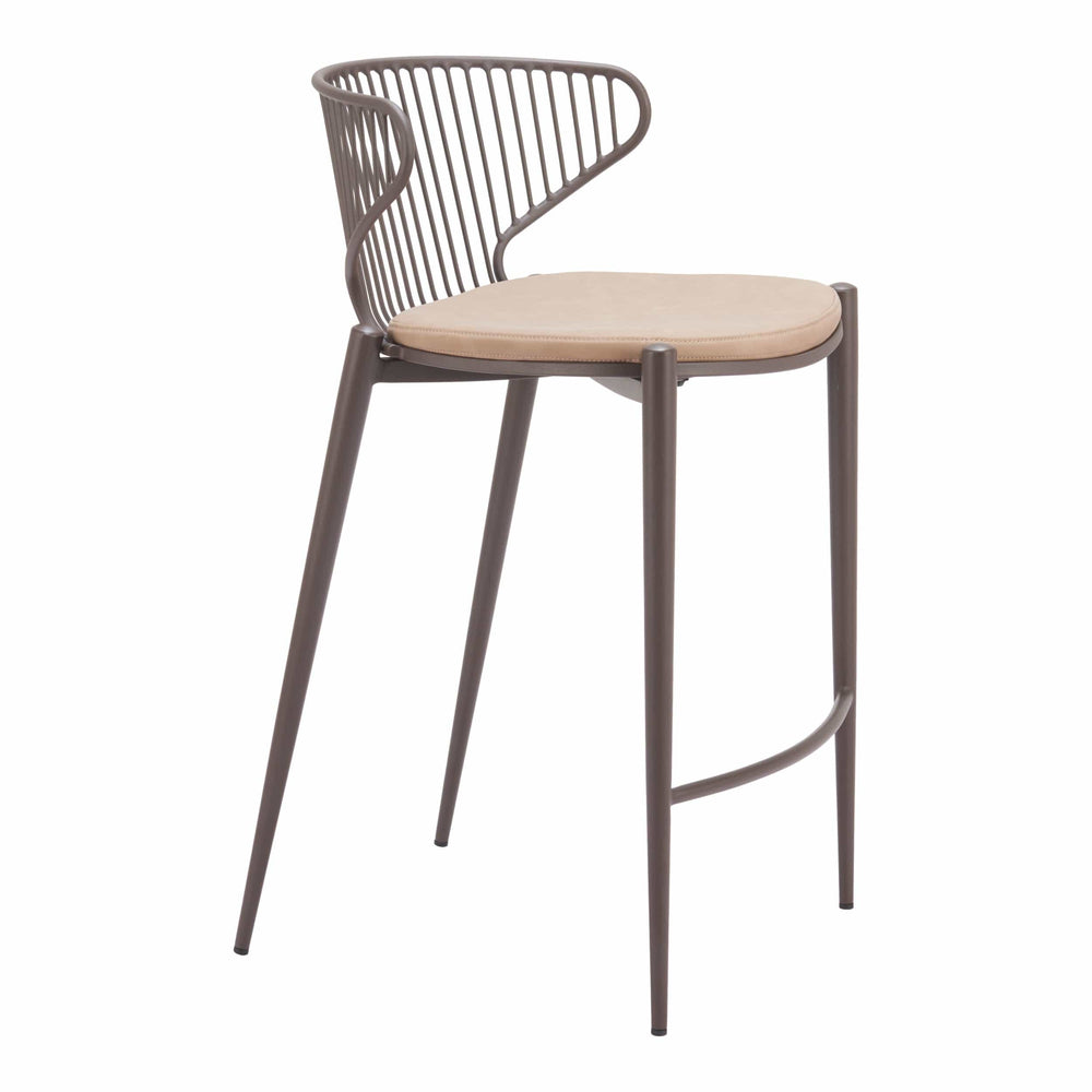 Silues Counter Stool, Taupe, Set of 2-Furniture-High Fashion Home
