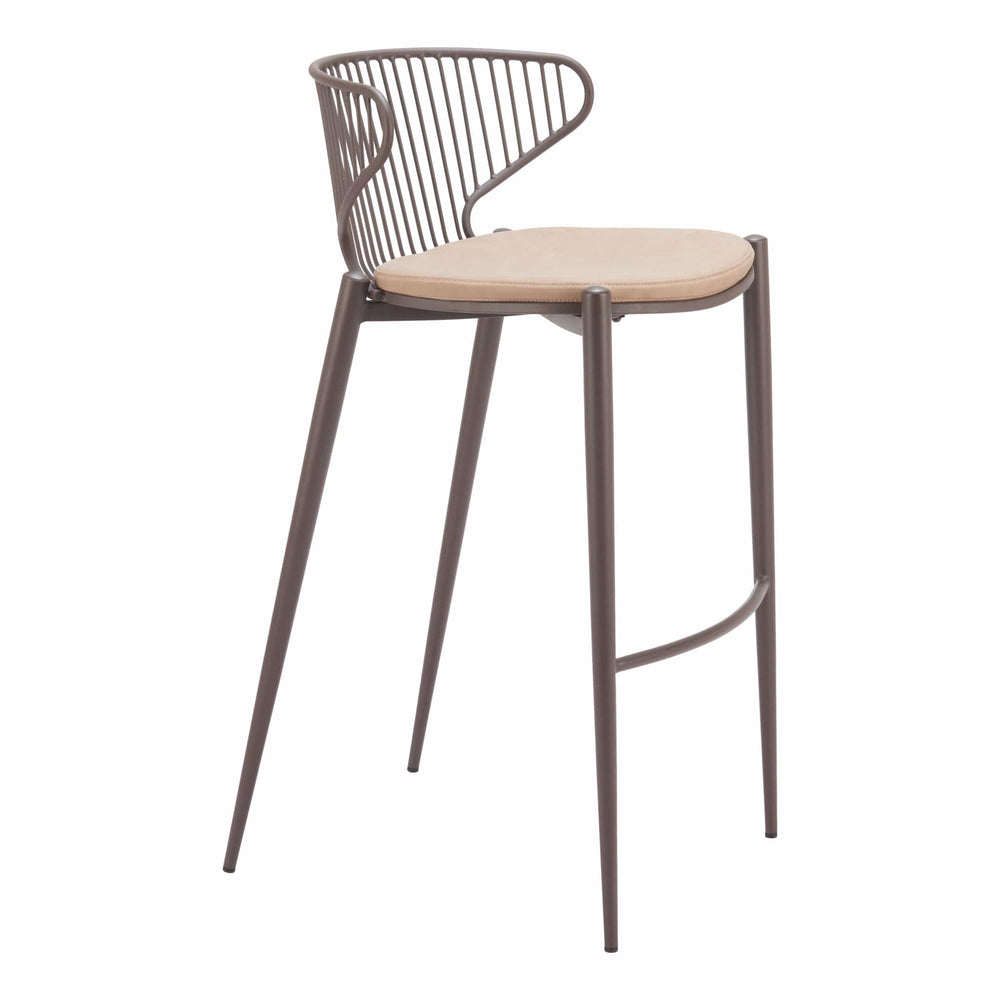 Silues Barstool, Taupe, Set of 2-Furniture-High Fashion Home