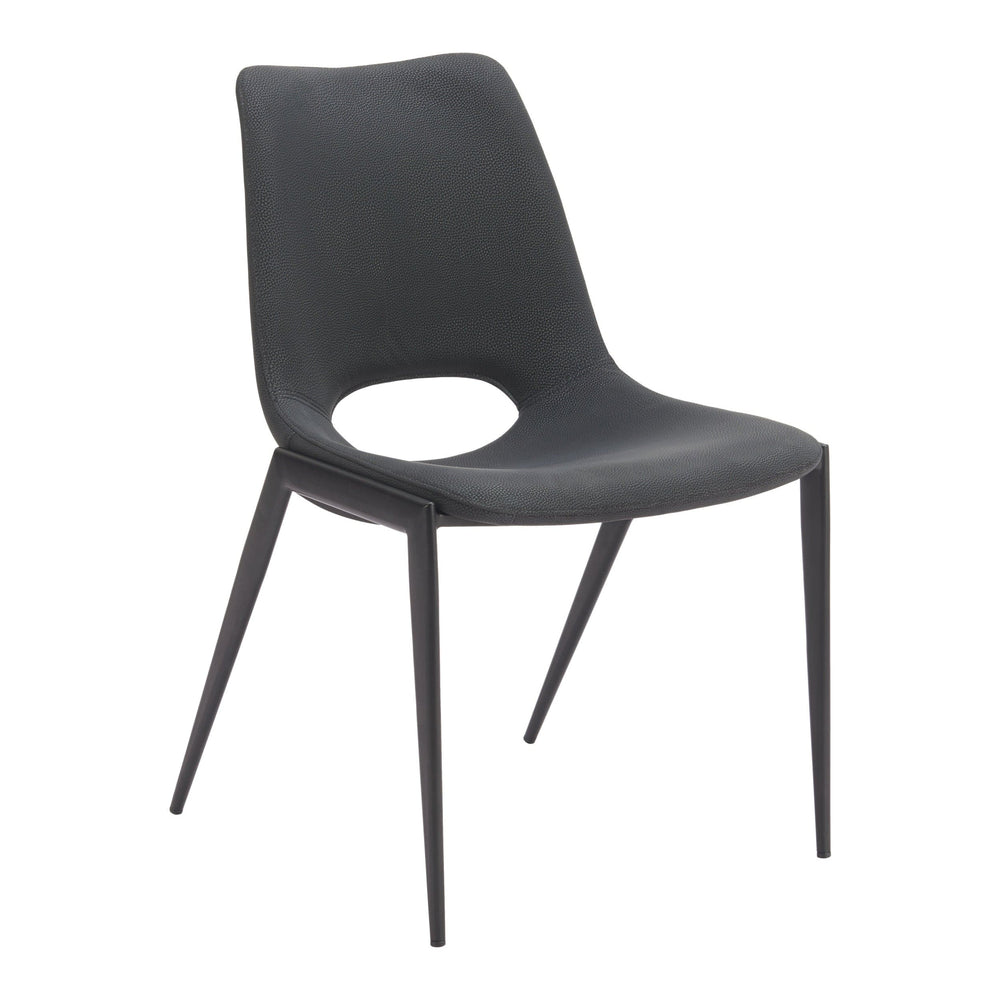 Desi Armless Dining Chair, Black, Set of 2-Furniture - Dining-High Fashion Home