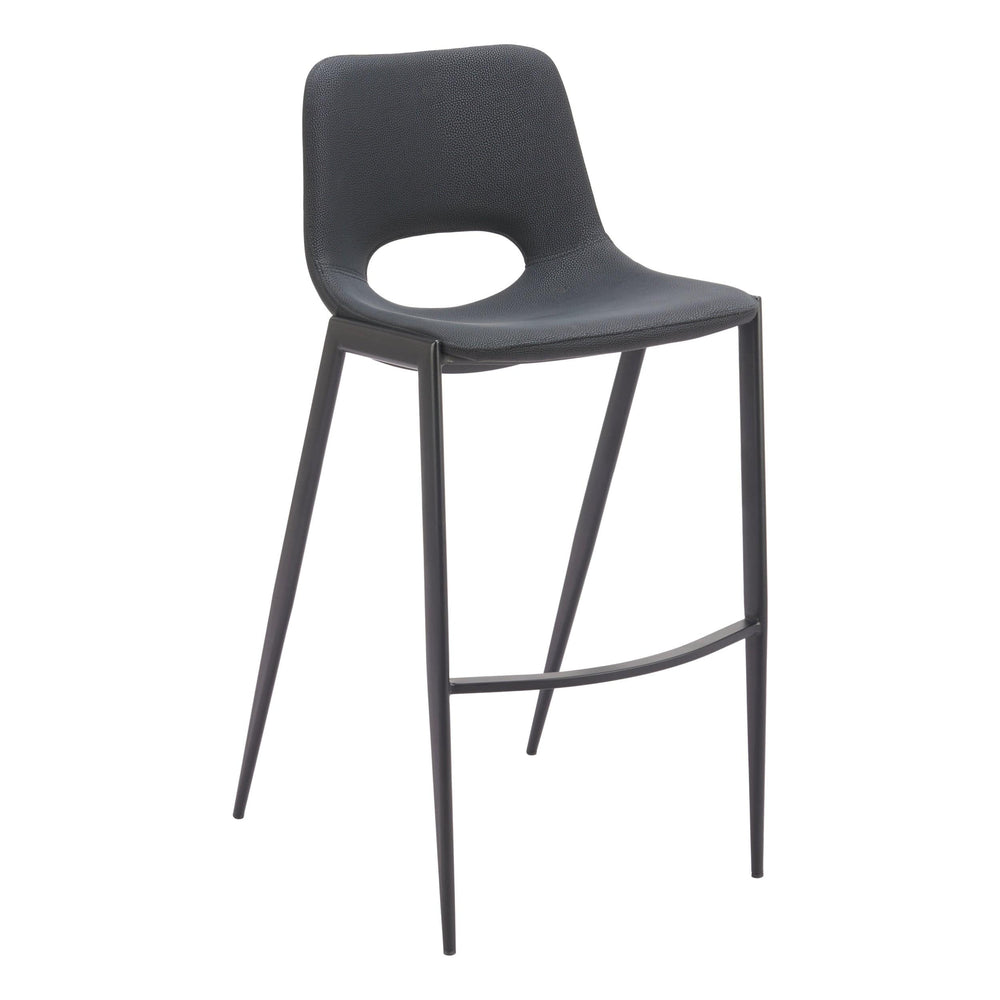 Desi Armless Barstool, Black, Set of 2-Furniture-High Fashion Home