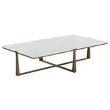 Cowell Coffee Table, Antique Brass-Furniture - Accent Tables-High Fashion Home