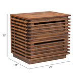 Linea End Table, Walnut-Furniture - Accent Tables-High Fashion Home