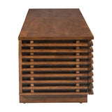 Linea Wide Entertainment Stand, Walnut-Furniture-High Fashion Home
