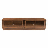 Linea Wide Entertainment Stand, Walnut-Furniture-High Fashion Home