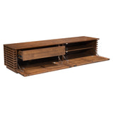 Linea Wide Entertainment Stand, Walnut-Furniture-High Fashion Home