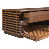Linea Wide Entertainment Stand, Walnut-Furniture-High Fashion Home