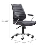 Enterprise Low Back Office Chair, Black-Furniture - Office-High Fashion Home