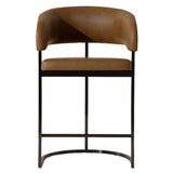 Marris Counter Stool, Miliken Cognac/Gunmetal-Furniture - Dining-High Fashion Home