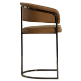 Marris Counter Stool, Miliken Cognac/Gunmetal-Furniture - Dining-High Fashion Home