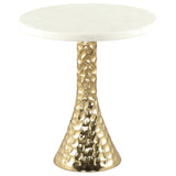 Lira Accent Table, White/Gold