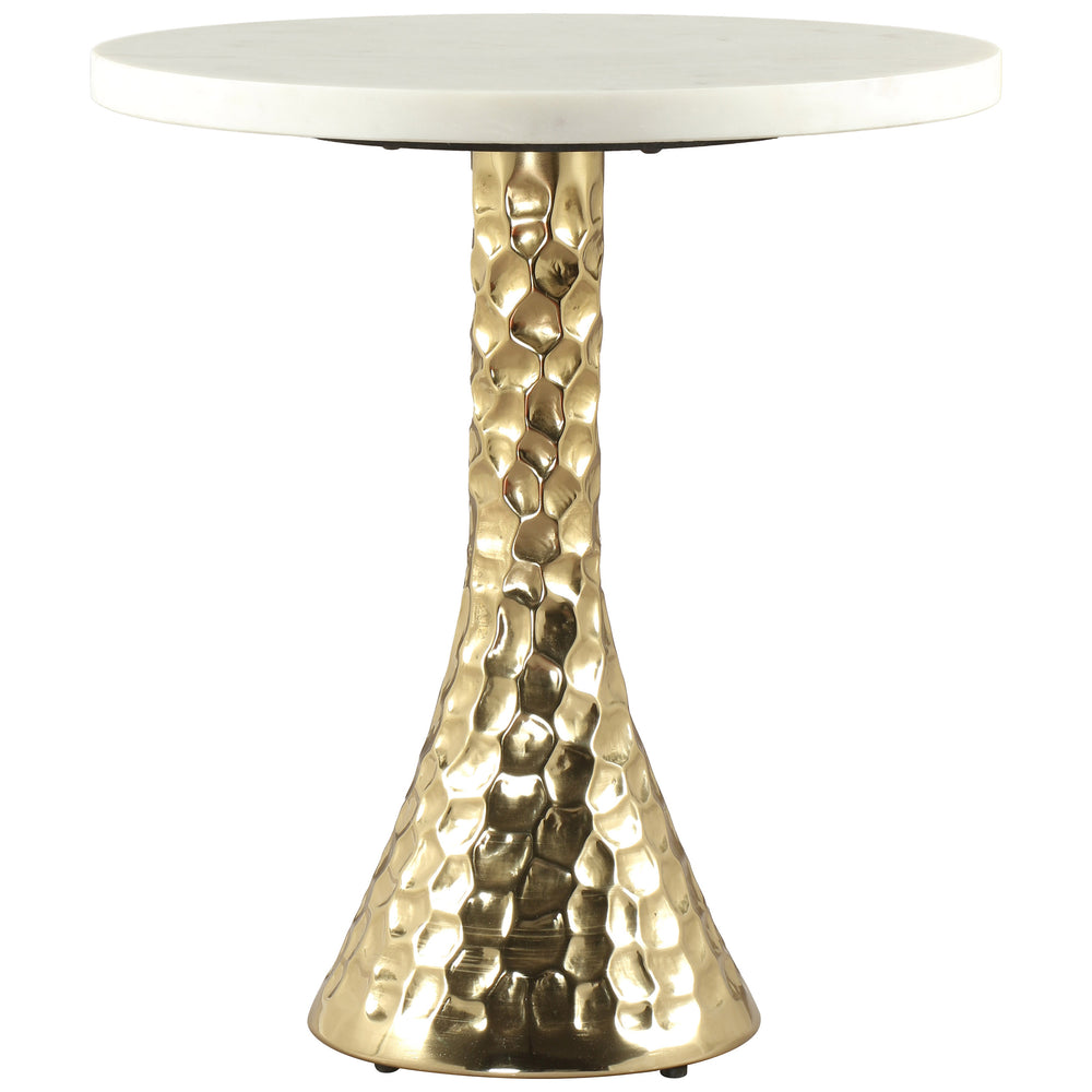 Lira Accent Table, White/Gold