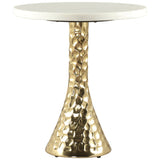 Lira Accent Table, White/Gold