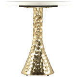 Lira Accent Table, White/Gold