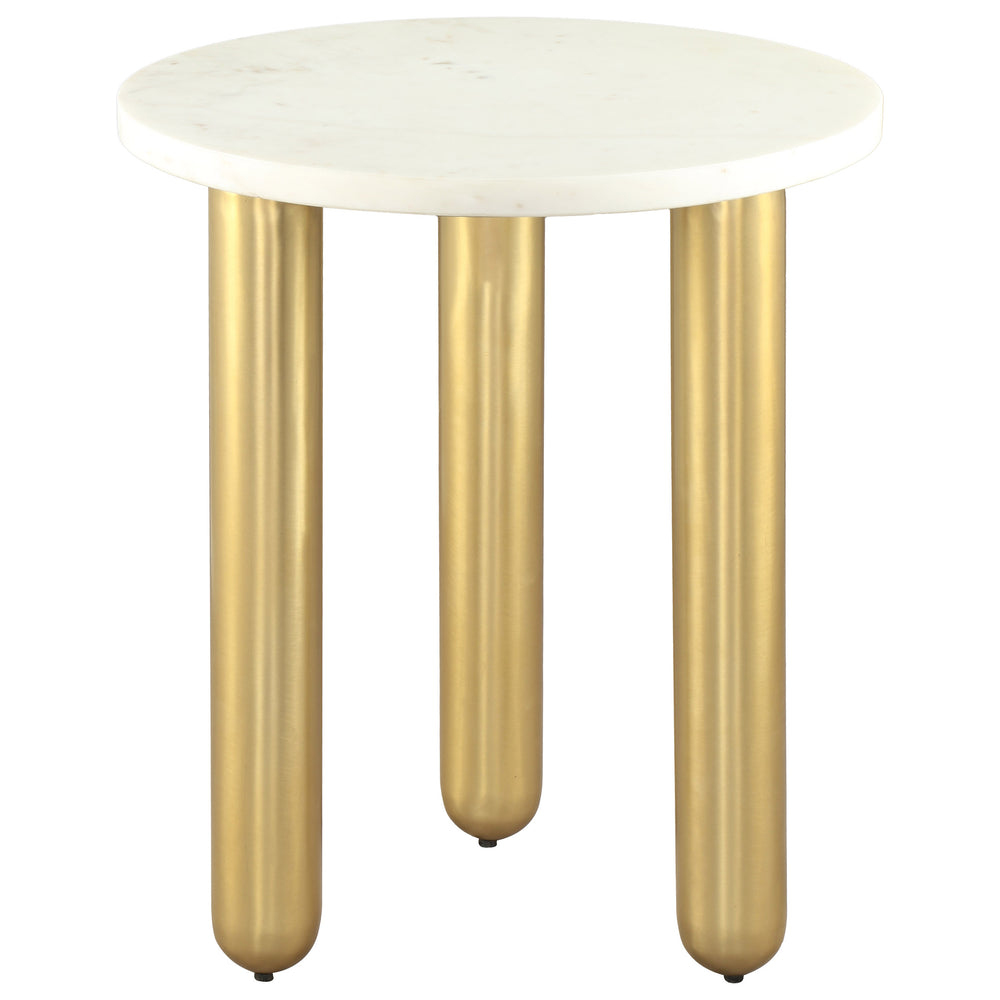 Aven Side Table, White/Gold