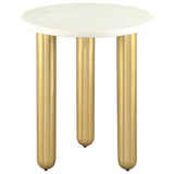 Aven Side Table, White/Gold