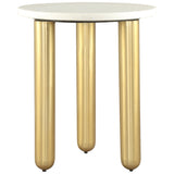 Aven Side Table, White/Gold