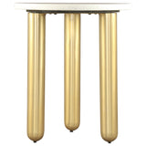 Aven Side Table, White/Gold