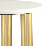 Aven Side Table, White/Gold