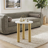 Aven Side Table, White/Gold