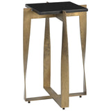 Noara Accent Table, Black/Brass