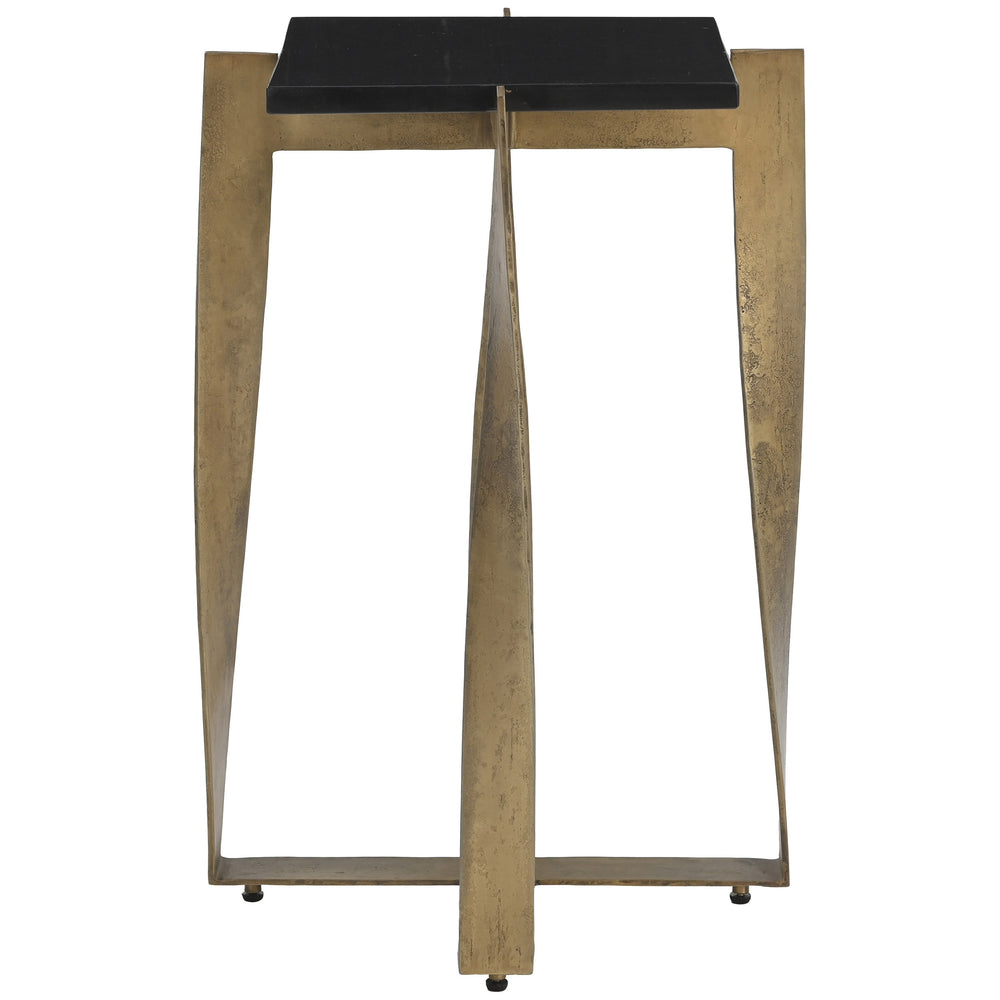 Noara Accent Table, Black/Brass