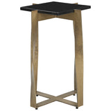 Noara Accent Table, Black/Brass