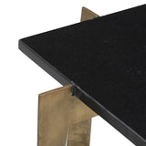 Noara Accent Table, Black/Brass