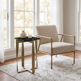 Noara Accent Table, Black/Brass