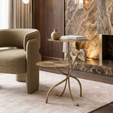 Mavro Accent Table, Brass