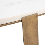 Orion Accent Table, White/Brass