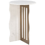 Rubo Accent Table, White/Brass