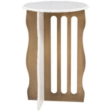 Rubo Accent Table, White/Brass