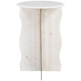 Rubo Accent Table, White/Brass