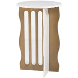 Rubo Accent Table, White/Brass