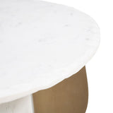 Rubo Accent Table, White/Brass