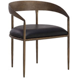 Zanatta Leather Dining Chair, Charcoal Black, Set of 2-Furniture - Dining-High Fashion Home